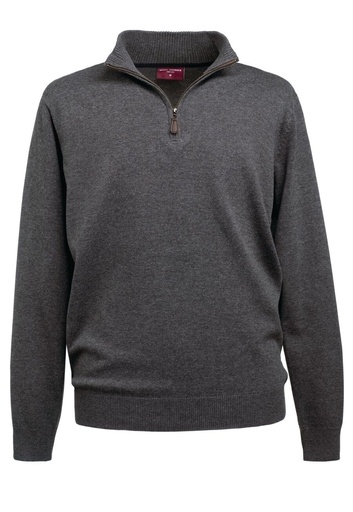Dallas 1/4 Zip Jumper-Charcoal
