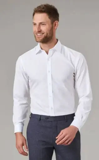 Este L/S Slim Fit-White