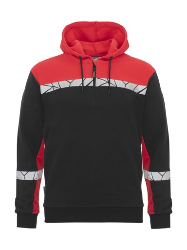 7104 HOODJACKET 1/2 ZIP 7104 HOODJACKET 1/2 ZIP 9910-VIZ-Black/Red