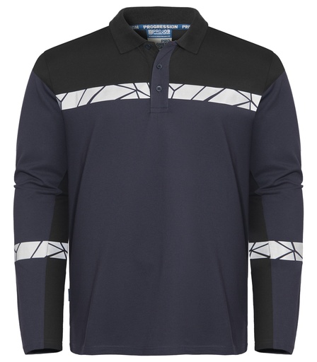 7004 PIQUE LONG SLEEVE 7004 PIQUE LONG SLEEVE 9910-VIZ-Navy/Black