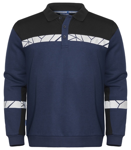 7100 POLO SWEATSHIRT 7100 POLO SWEATSHIRT 9910-VIZ-Navy/Black