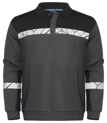 7100 POLO SWEATSHIRT 7100 POLO SWEATSHIRT 9910-VIZ-Grey/Black