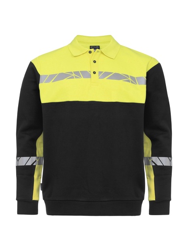7100 POLO SWEATSHIRT 7100 POLO SWEATSHIRT 9910-VIZ-Black/Yellow