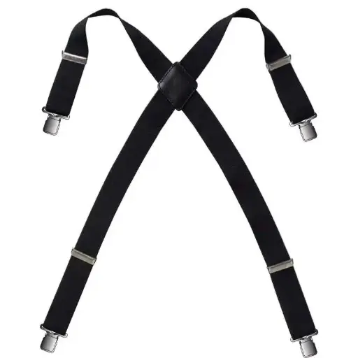 Elasticated braces with crocodile clips (Black)