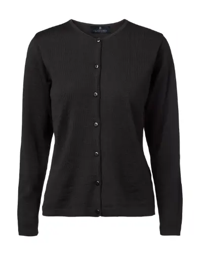 Copenhagen Women´s Cardigan O Neck Buttons Tubular (Black)