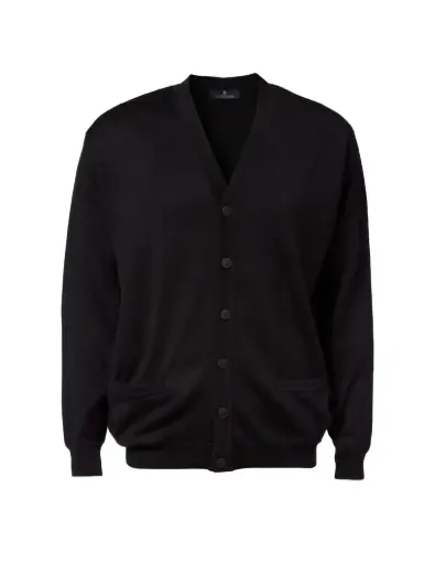 Copenhagen Men´s Cardigan Reg. V-Neck, buttons (Black)