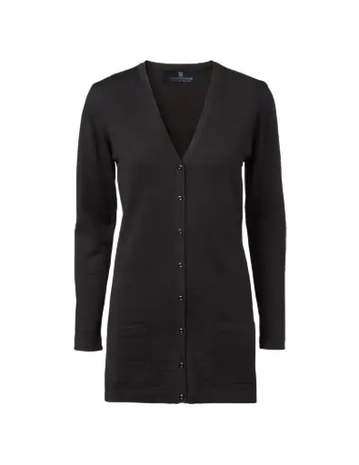 Copenhagen W Cardigan V Neck Buttons Tubular Long (Black)